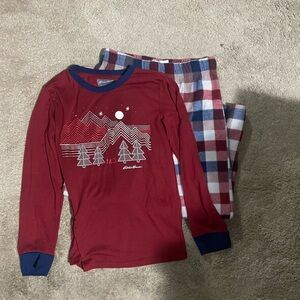 Eddie Bauer Kids Pajama Set in Red and Blue Plaid